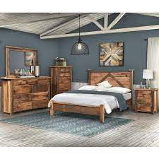 Floating shelves and headboard in special walnut and. Reclaimed Post Mission Amish Bedroom Set Barnwood Cabinfield Fine Furniture