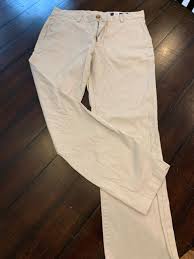 Men S Vineyard Vines Khaki Regular Fit Breaker Pants White 100 Cotton 32w X 30l