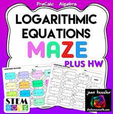 Logarithmic Equations Maze Plus Hw