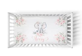 Personalized Elephant Crib Sheet Soft