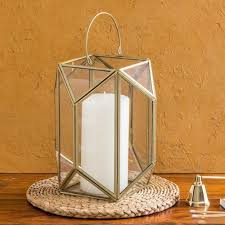 Geometric Glass Lantern Candle Holder