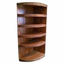 Brown Teak Wood Corner Shelf For