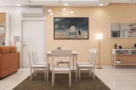 Peach Wall Paint For Dining And Living