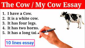 Essay on " The Cow " in English For class 1 to 5th. Essay on my Cow. 10  lines on my Cow . - YouTube