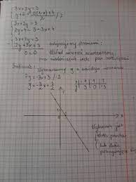 rozwiąż algebraicznie i graficznie układ równań 3x+2y=3 y+2=3(1-x)+4/2  (drugie wyrażenie 3(1-x)+4 jest - Brainly.pl
