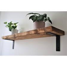 Live Edge Shelf With Flat Industrial