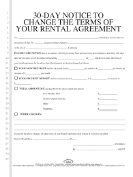 30 Day Notice To Change Rental Agreement Fill Online