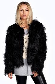Boohoo Aimee Shaggy Faux Fur Coat 70