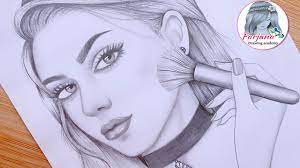 a doing makeup pencil sketch for