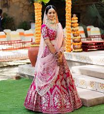 pink lehenga for an indian bride
