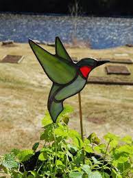 Stained Glass Hummingbird Pot Sticker