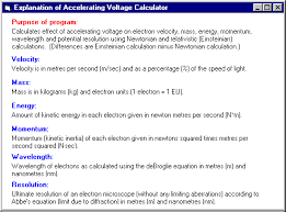 accelerating voltage physics calculator