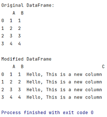 dataframe with constant value