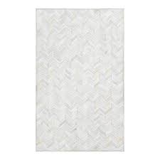 meir ivory 9 ft x 12 ft contemporary cowhide area rug