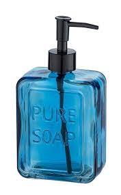 Wenko Pure Blue Glass Soap Dispenser