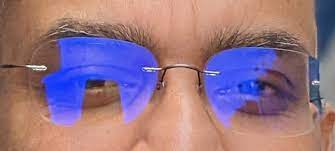 Blue Color On Eye Glasses In Pictures