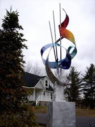 Contemporary Rainbow Art Lawn Sculpture