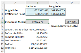 Calculate Distance In Excel Latitude