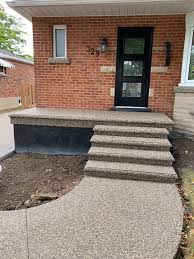 exposed aggregate porch and driveway