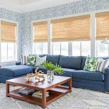 White And Blue Denim Family Room Rug