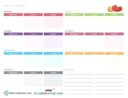 Design Free Meal Planner Template Printable Monthly 3 Weekly