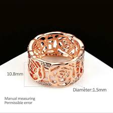2019 Size 6 7 8 9 Ring Female Type Hollowed Rose Gold Electroplated Circular Zircon Cheap Jewelry Free Shipping