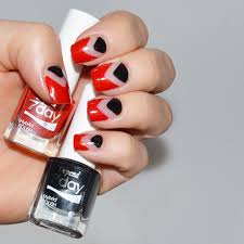 nail art negative e black red