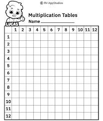 multiplication table worksheet free