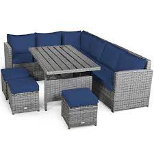 costway 7 piece wicker patio outdoor