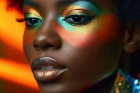 brightly colored makeup and eye makeup
