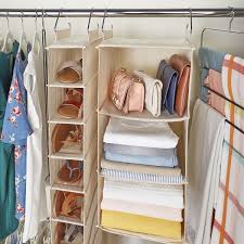 Deep shelves in a bathroom or bedroom closet can be difficult to organize. Hanging Closet Organizers Are A Great Way To Make The Most Of The Vertical Space In Your Cl Hanging Closet Organizer Clothes Closet Organization Hanging Closet