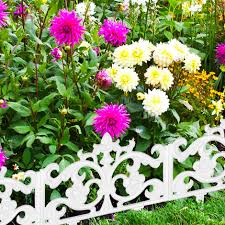 Relaxdays Flower Bed Fence Cast Iron