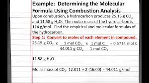 determining molecular formula using