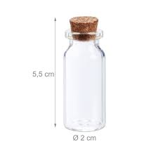 Mini Glass Bottles Cork Stopper 60p Set
