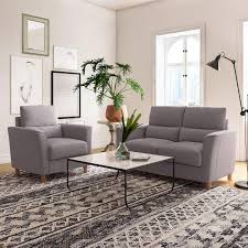 Light Gray Upholstered Loveseat Sofa