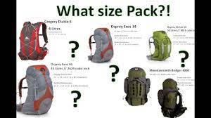 what size hiking backpack visual