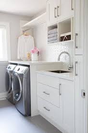 laundry room with white iridescent tile
