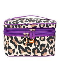 trina purple leopard print double zip