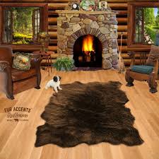 bear skin accent rug sheepskin random