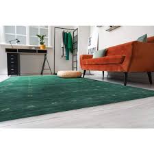 eorc green hand knotted wool modern