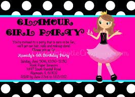glamour birthday party invitations