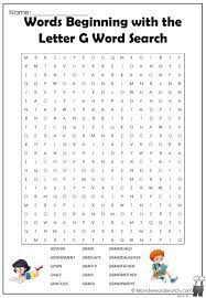 letter g 3 word search