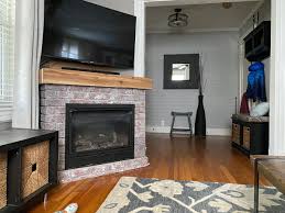 Modern Brick Fireplace Design From