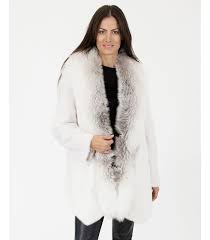 Bleached White Mink And Fox Fur Coat At