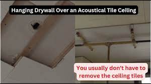 drywalling over a tile ceiling you