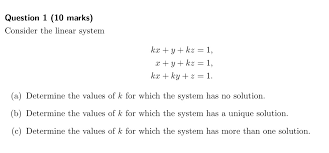 Linear System Kx Y Kz