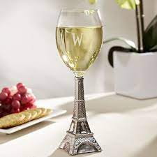 Silver Eiffel Tower Wine Glass Unique