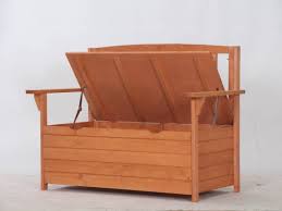 wooden garden bench storage seat hg