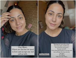 hina khan goes without makeup to