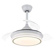 Led White Retractable Ceiling Fan With